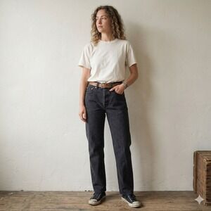 Levis Premium 501 90s Jeans Womens 26 Washed Black Vintage Relaxed Classic